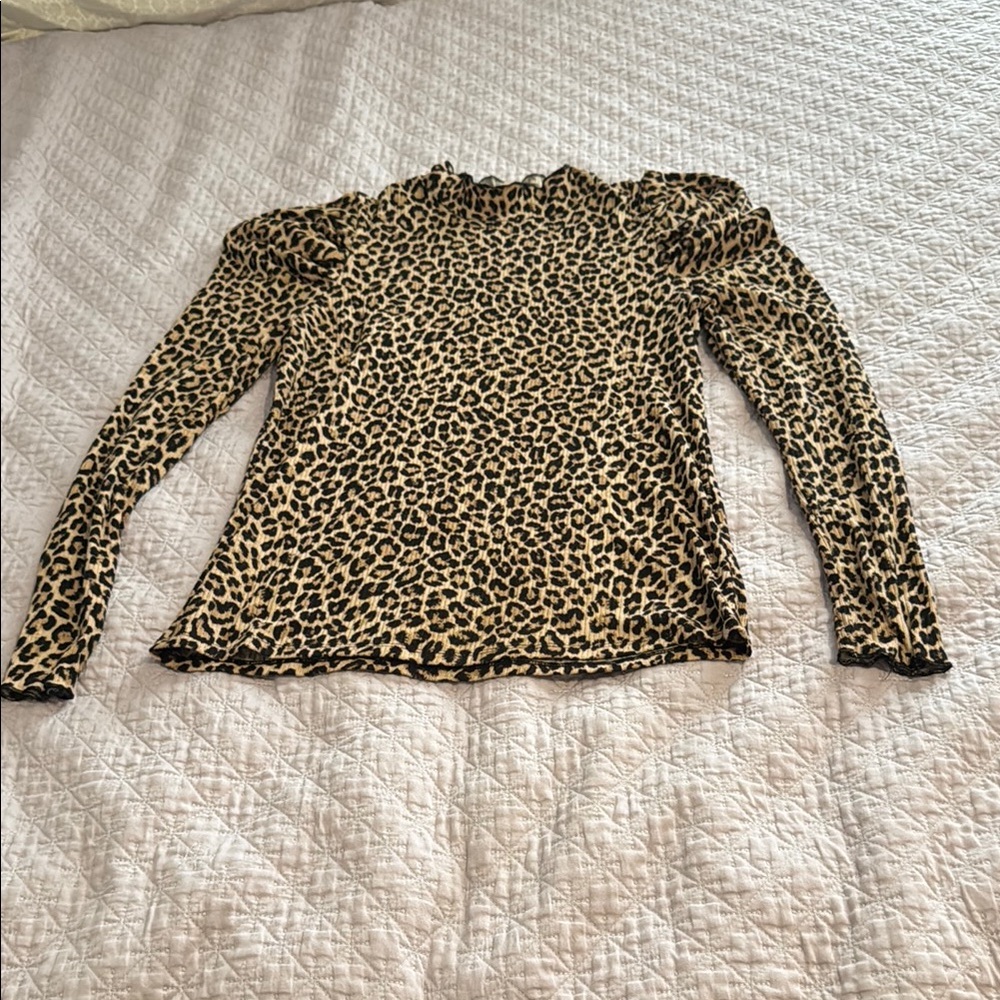 Misia Leopard Print Long Sleeve Blouse